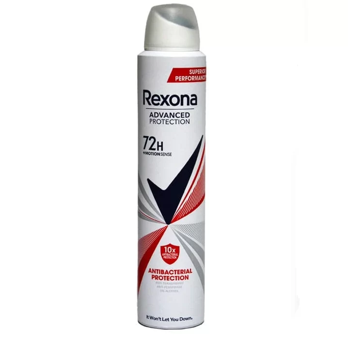 اسپری دئودورانت رکسونا Rexona زنانه مدل Antibacterial Protection 10X حجم 200 میل